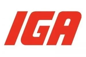 Red IGA logo on a white background.