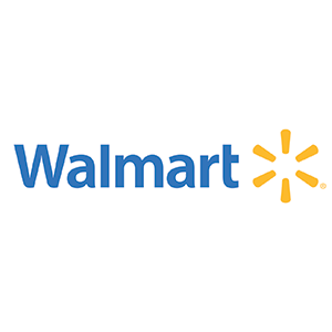 Walmart logo with blue text and yellow spark symbol