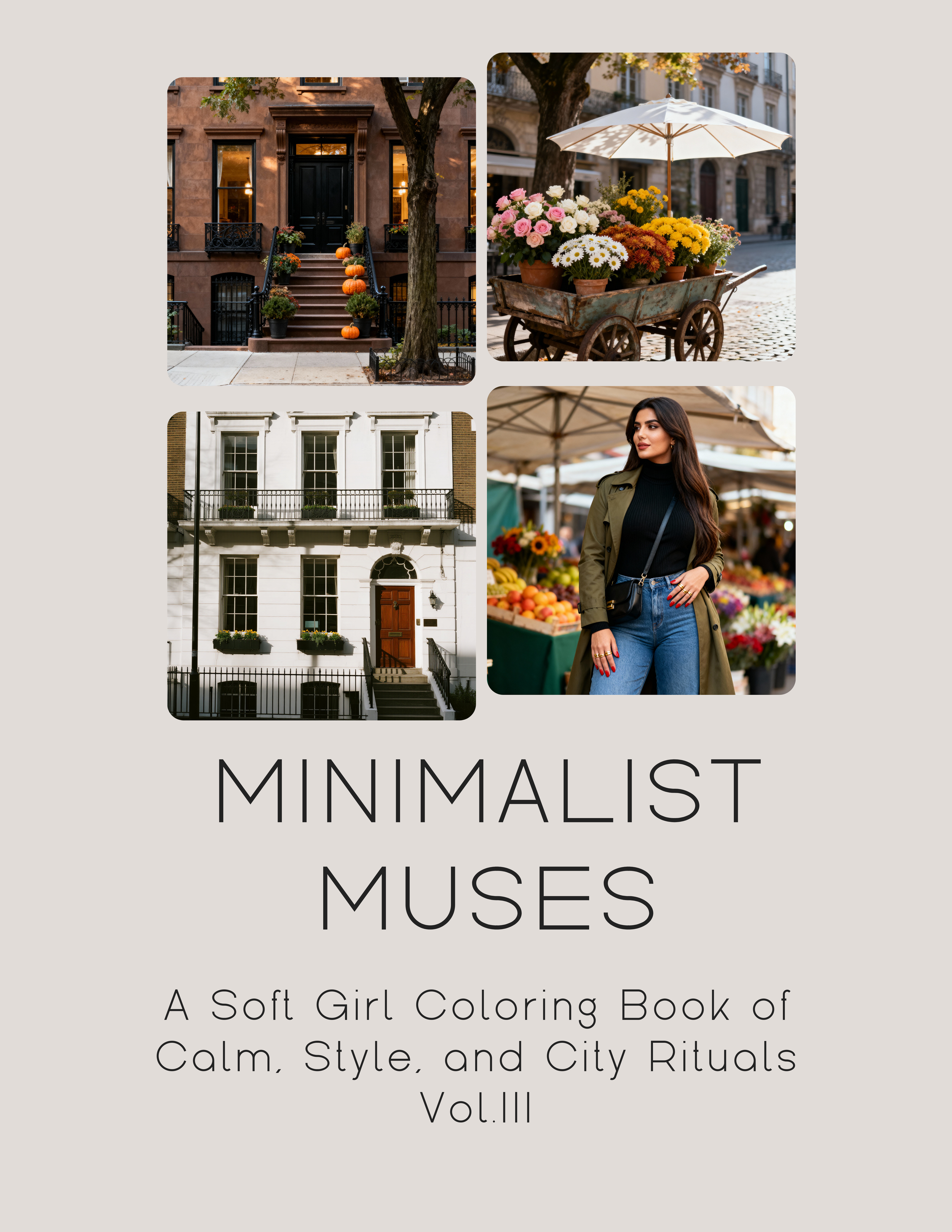 Minimalist Muses: A Soft Girl Coloring Book of Calm, Style, and City Rituals Volume III