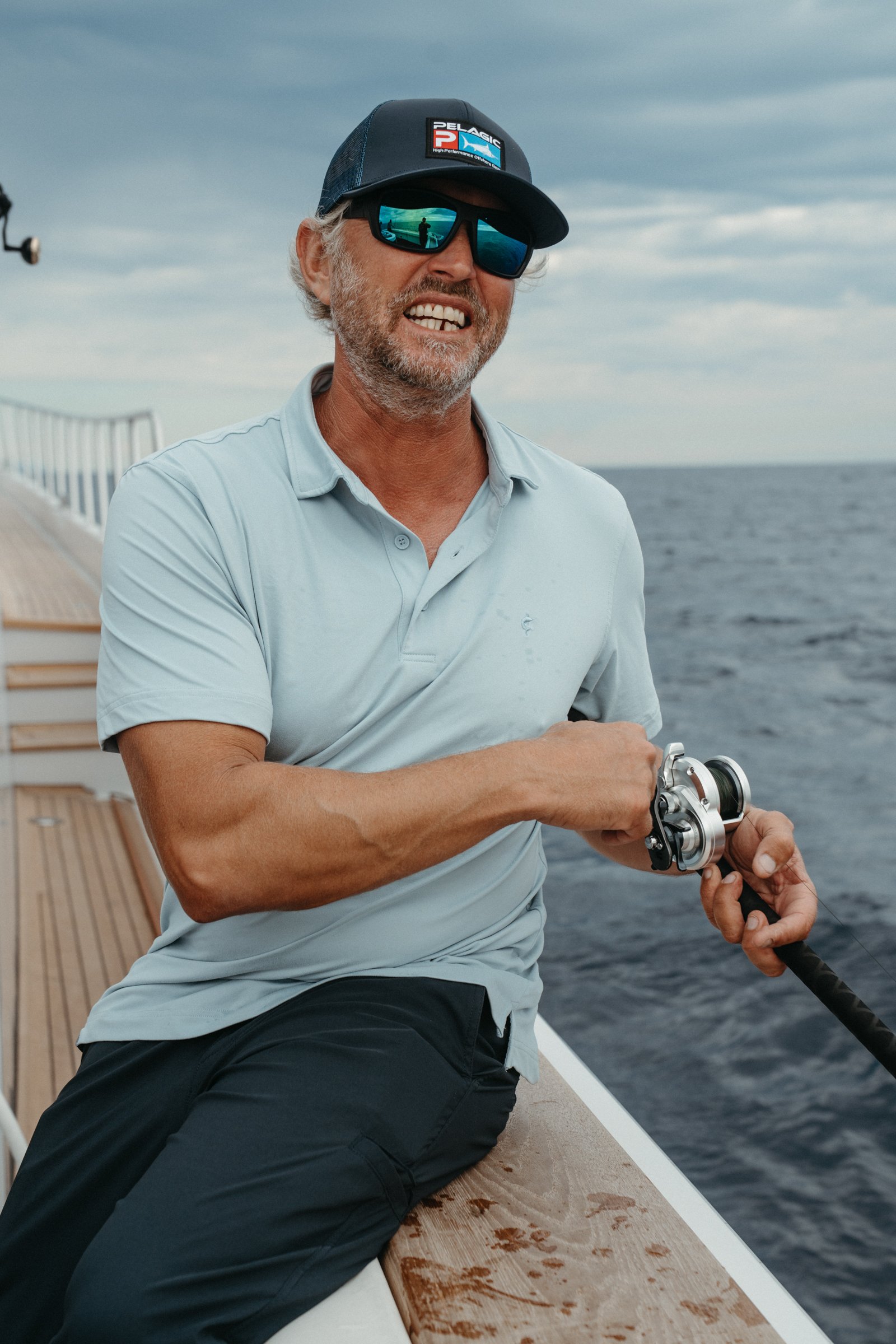 Captain Adam couldn't leave all the fun to the guests and crew. 