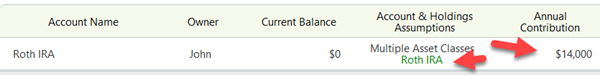 Entering a backdoor Roth IRA contribution in WealthTrace retirement planning software