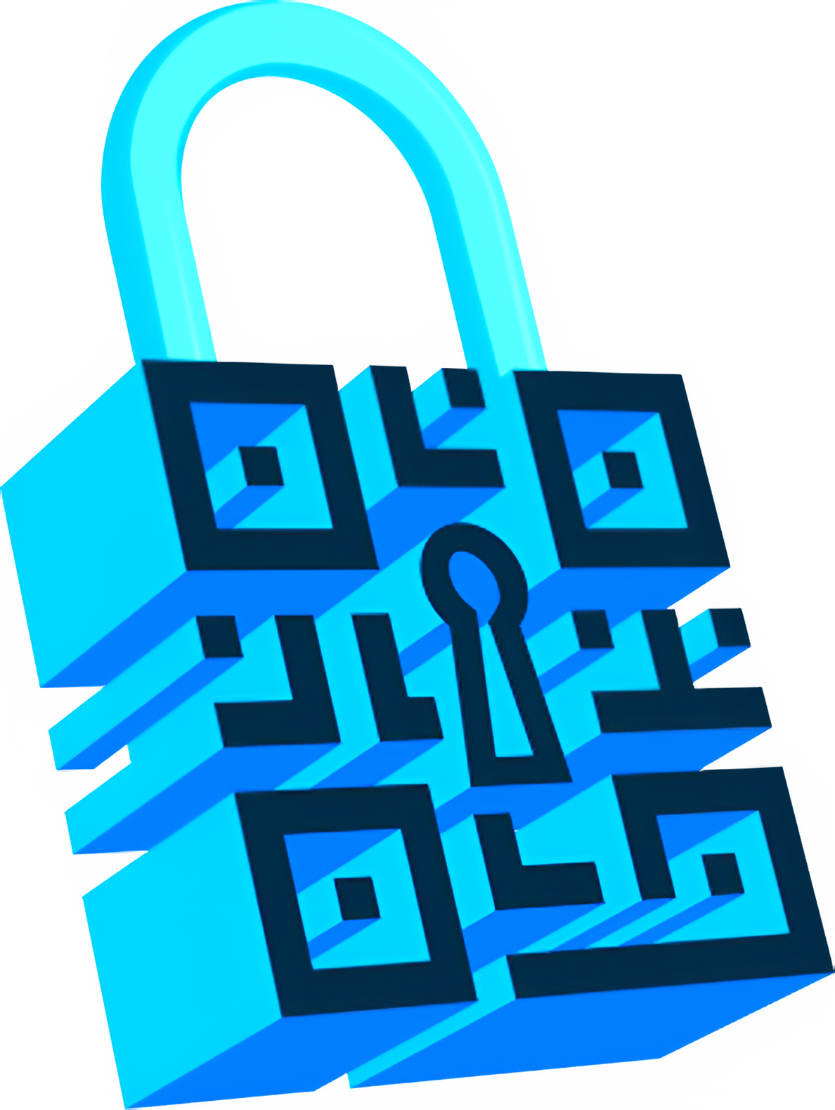 Stylized blue padlock