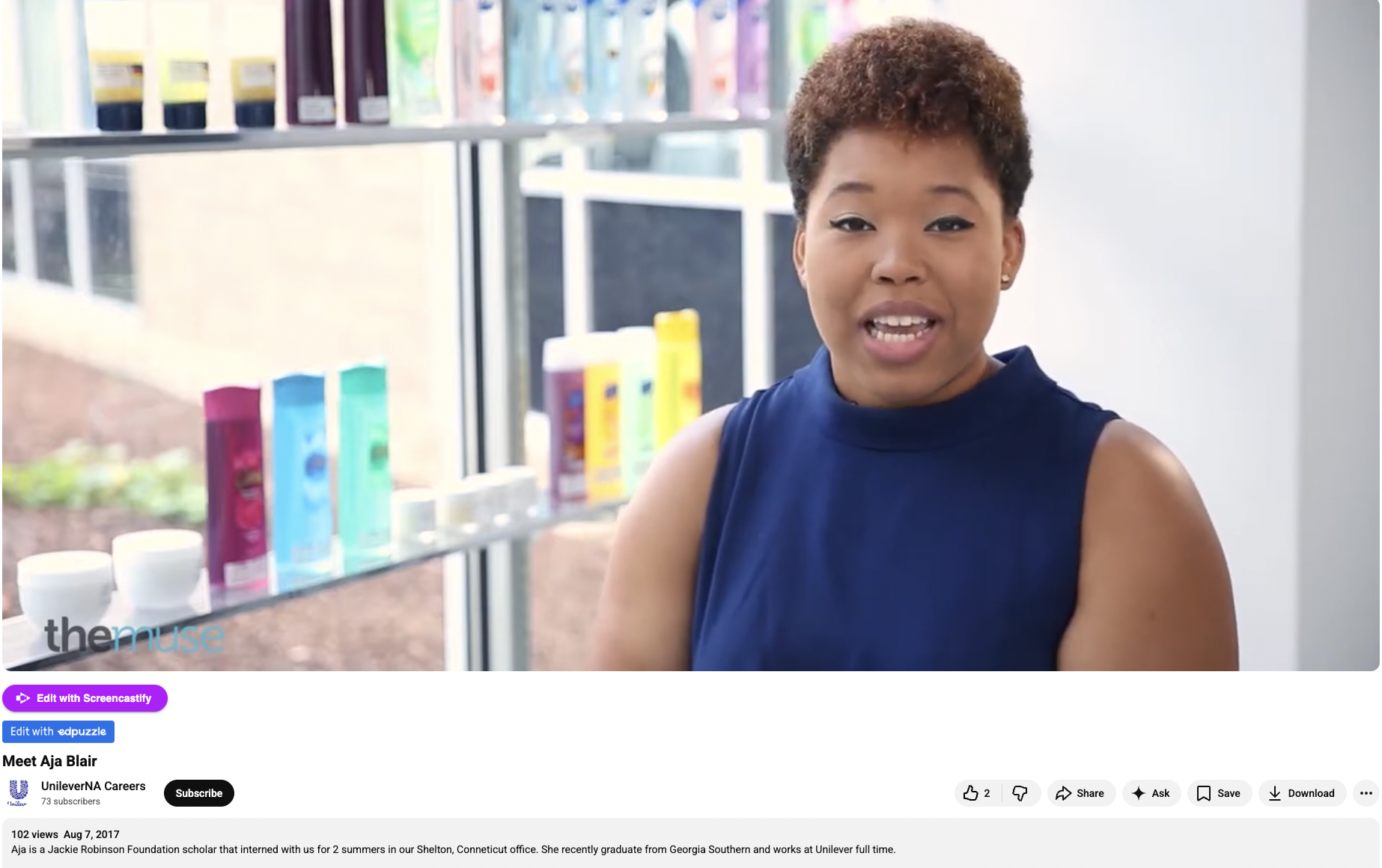 Aja is a Jackie Robinson Foundation scholar that interned with us for 2 summers in our Shelton, Connecticut office. She recently graduate from Georgia Southern and works at Unilever full time.