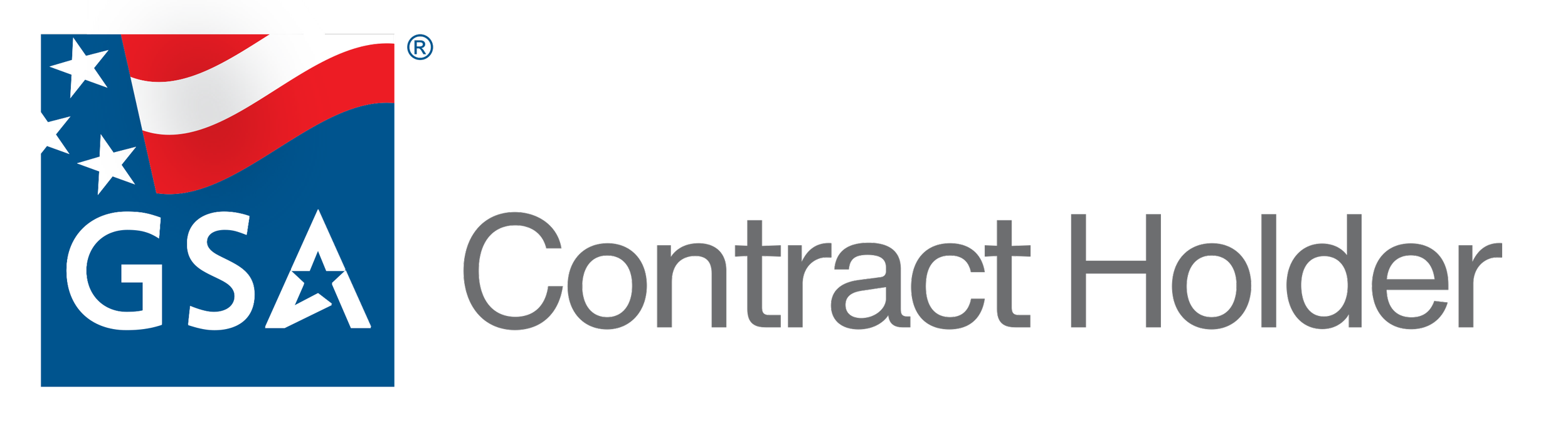 GSA Contract Holder logo featuring a stylized American flag and the words 'GSA Contract Holder' in black and gray text.