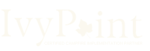 IvyPoint logo with text 'CERTIFIED CAMPFIRE IMPLEMENTATION PARTNER'