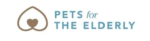 Pets for the Elderly Foundation Logo with a heart-shaped paw print