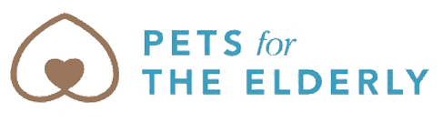 Pets for the Elderly Foundation logo with a heart-shaped dog collar and the text 'Pets for the Elderly'.