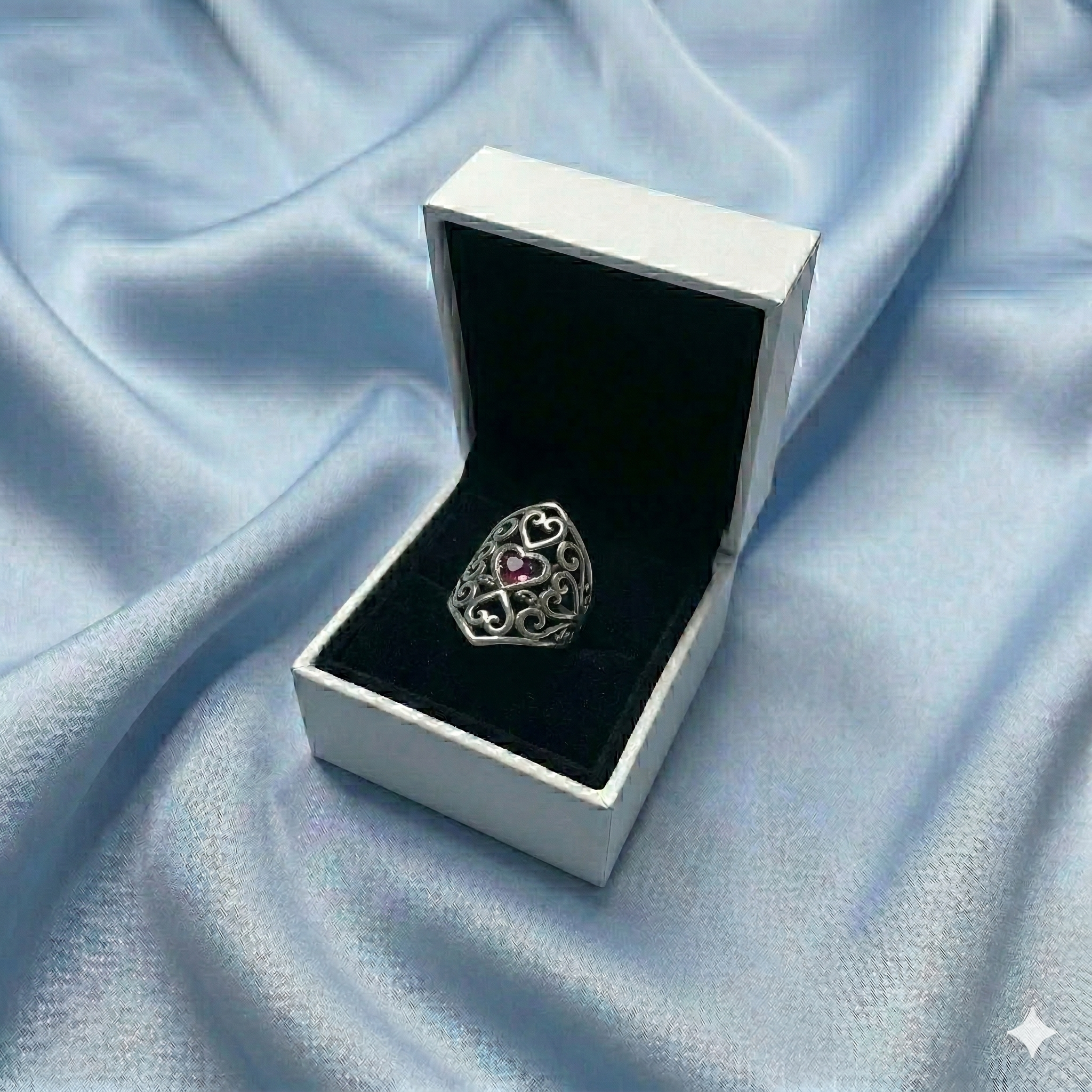 Art Deco Style Geometric Silver Statement Ring — 9.0g — Size N