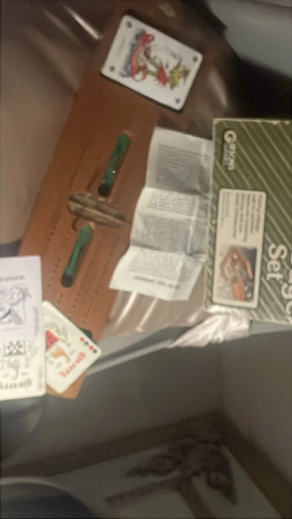 Vintage Gibson’s Games Bridge & Cribbage Set - Complete CIB w/ Leatherette Board