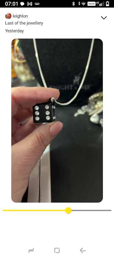 Vintage "Lucky 6" Black Dice Pendant - 1950s Rockabilly Enamel & Rhinestones