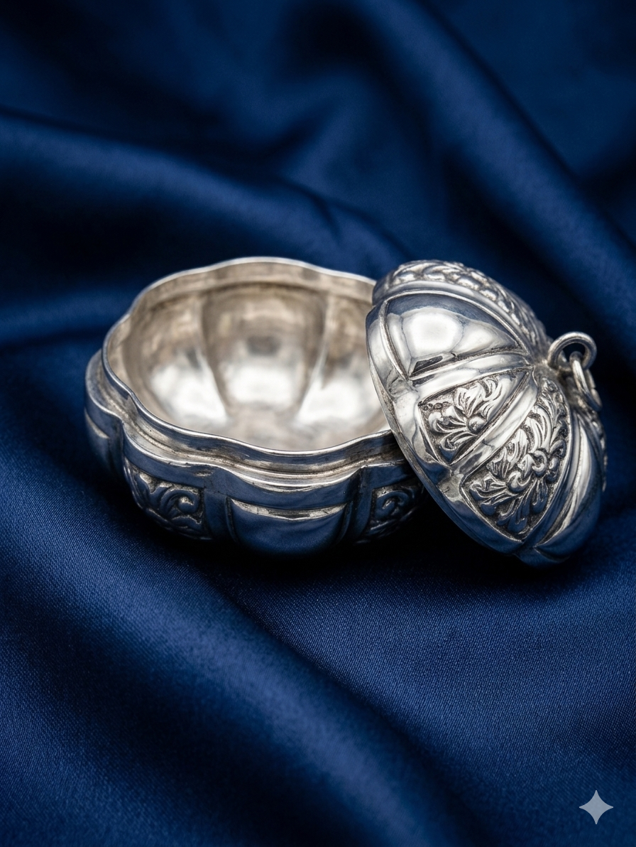 Antique 'Rose-Gilt' Pumpkin Chatelaine Charm | 11g Hollow Form | Victorian Curio