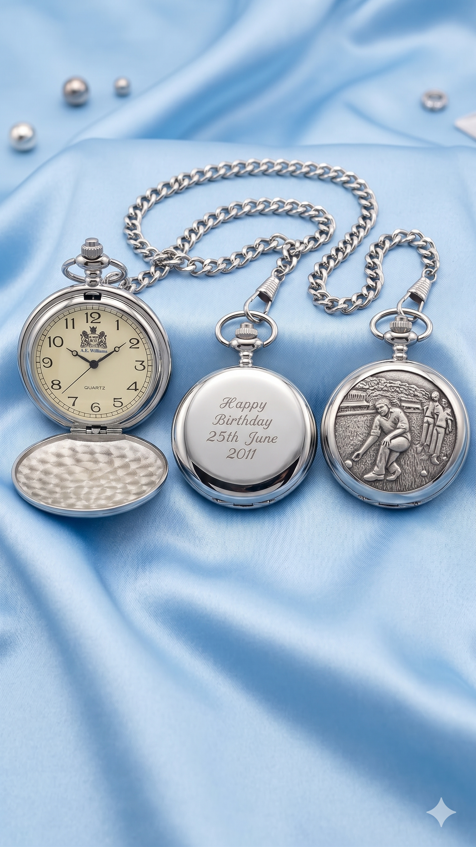 A.E. Williams Pewter Pocket Watch – 89g – 'The Bowler's Tribute' – 2011 Edition
