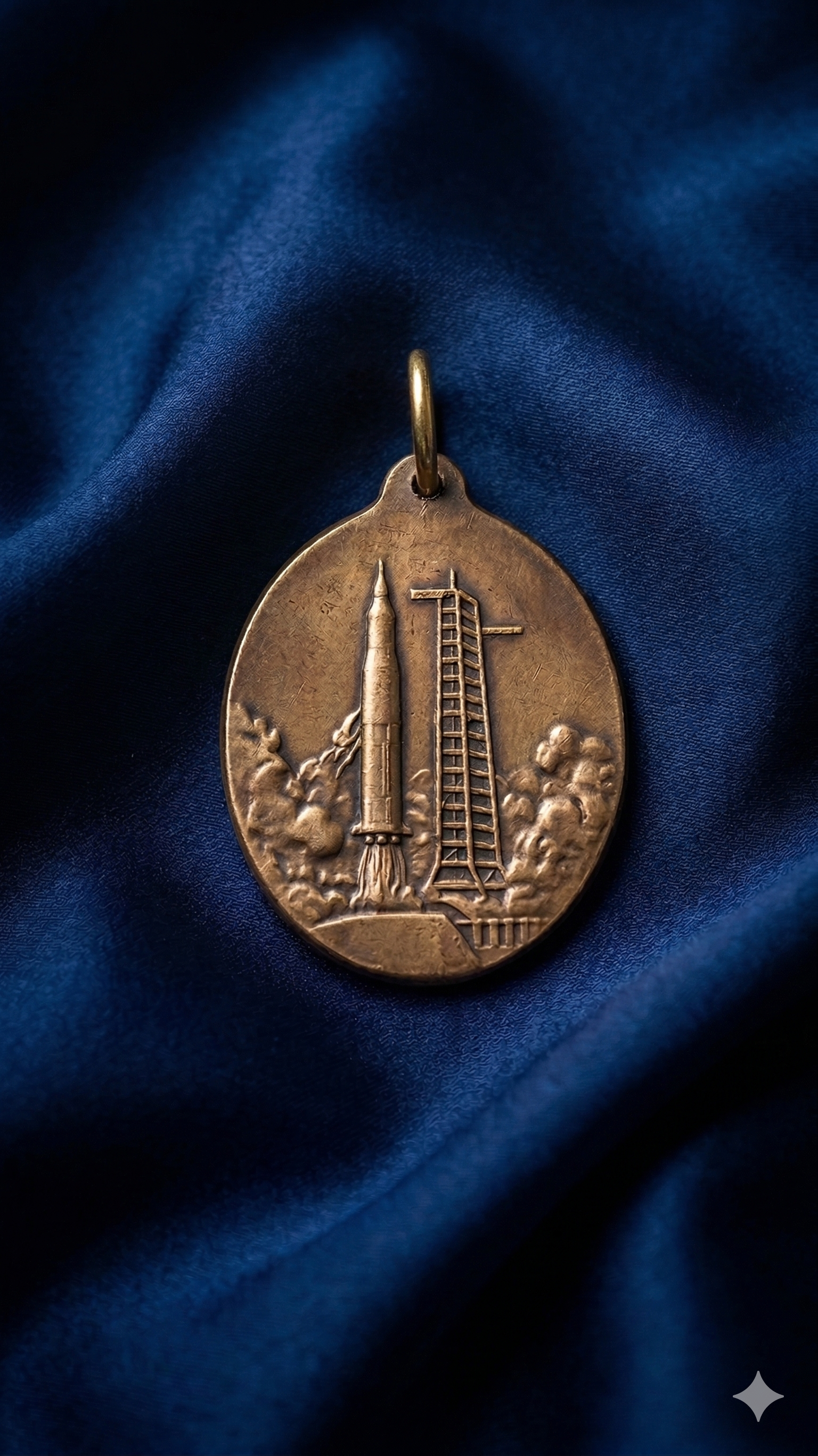 Vintage 1981 NASA "Evolution of Flight" Medal - Saturn V & Space Shuttle Bronze Pendant