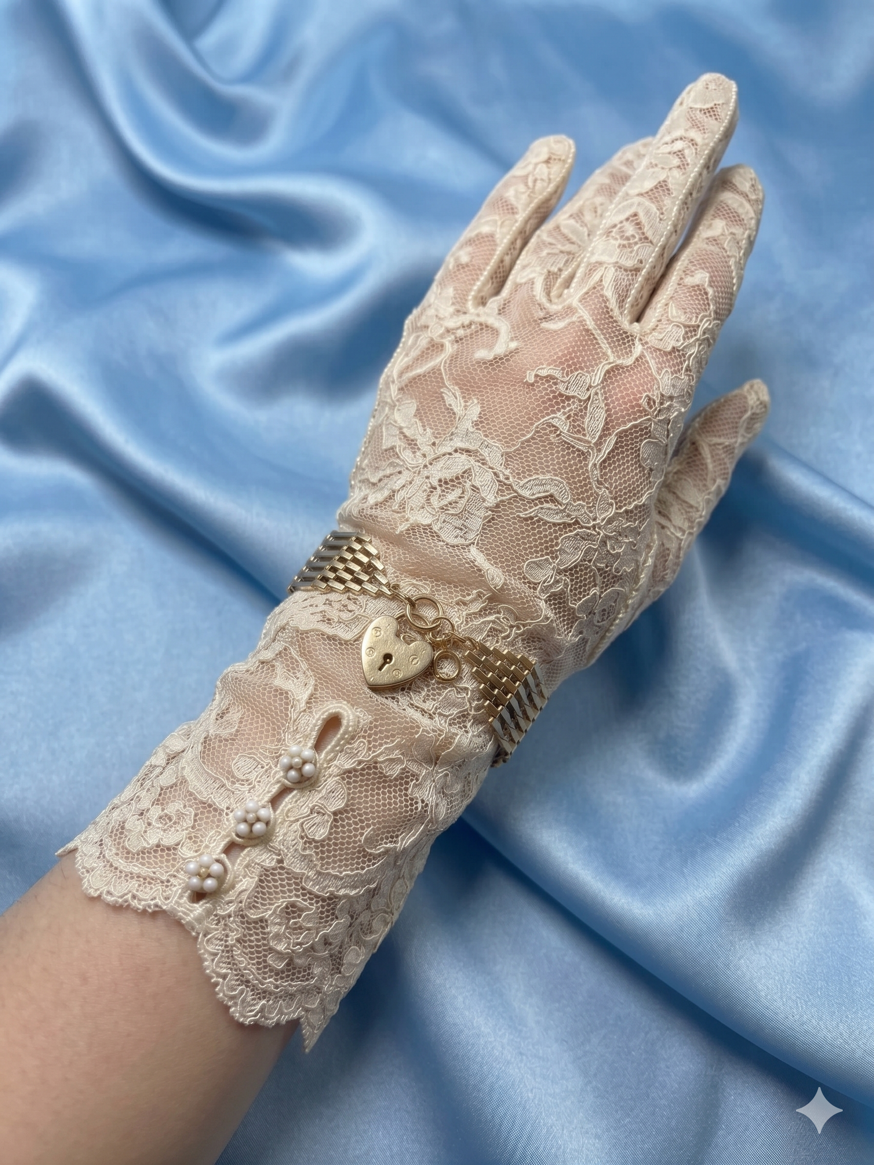 Solid 9ct Gold 13g Five-Bar Gate Link Bracelet | Heart Padlock | Hallmarked