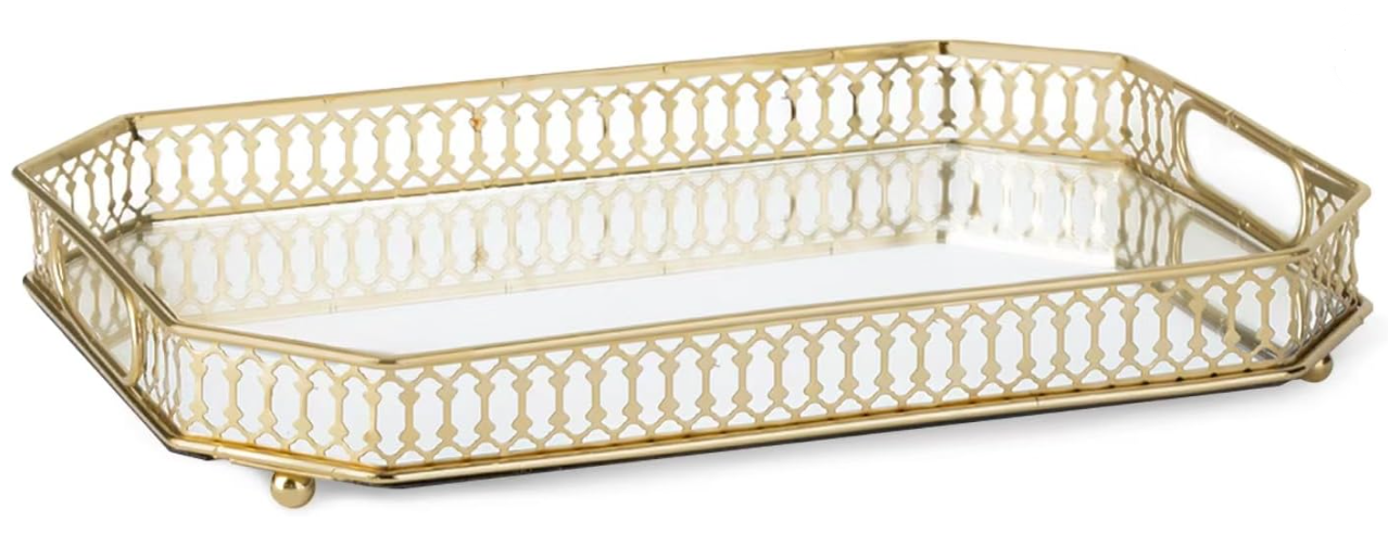 Gold Mirrored Bar Tray