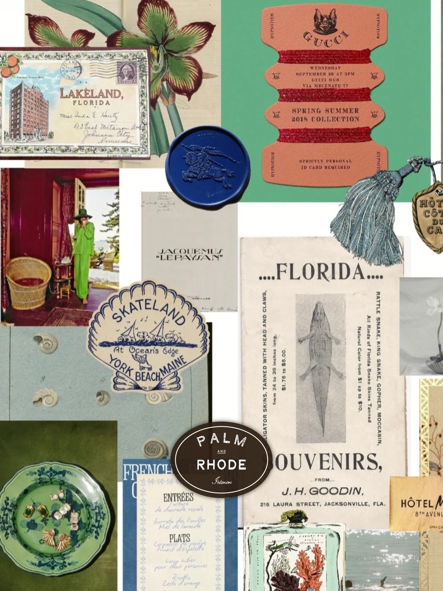 Behind-the-scenes of building a brand&hellip;

Palm and Rhode feels like an heirloom scrapbook of Old Florida, layered with the faded glamour and escapism of beach towns like Palm Beach. The spaces we create are storied, sun-drenched, indulgent, slig