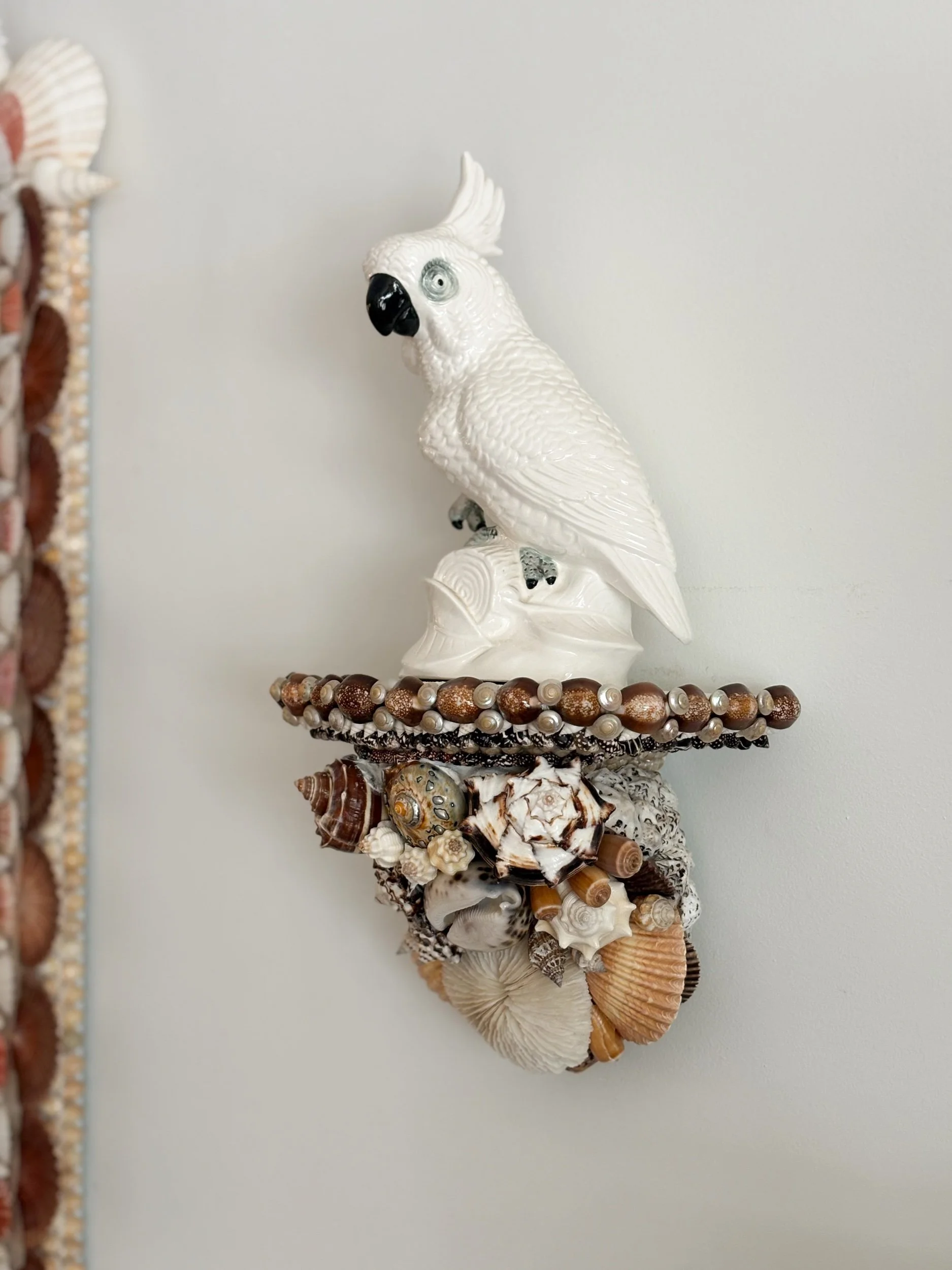 shell encrusted wall bracket sconces