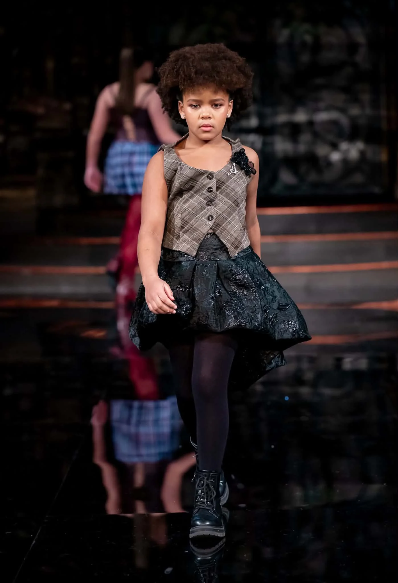 A model walks the runway for AlycesaundraL at Art Hearts Fashion, Angel Orensanz Foundation. February 15, 2026. 