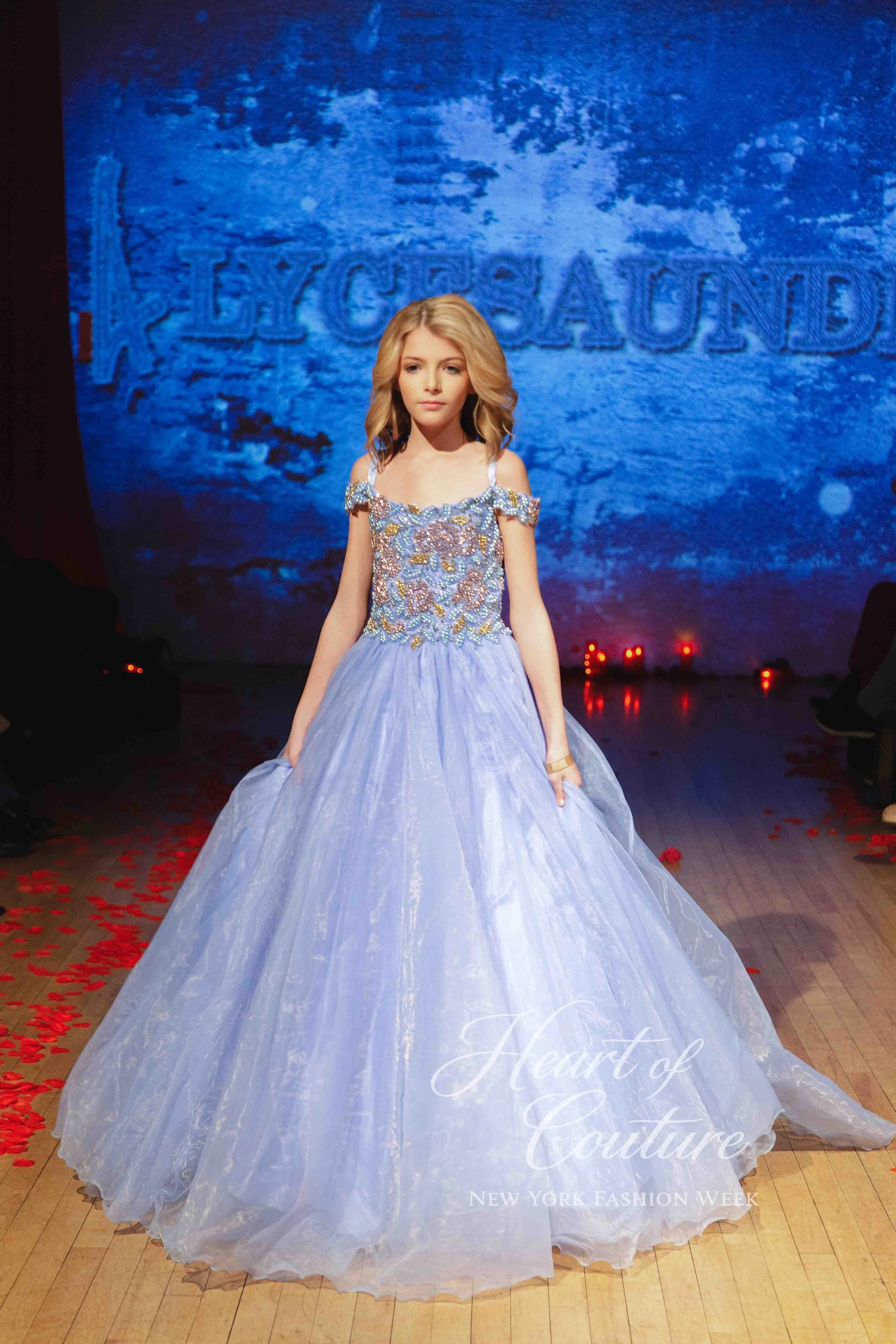 A model walks the runway for AlycesaundraL during Heart of Couture, February 14, 2026.