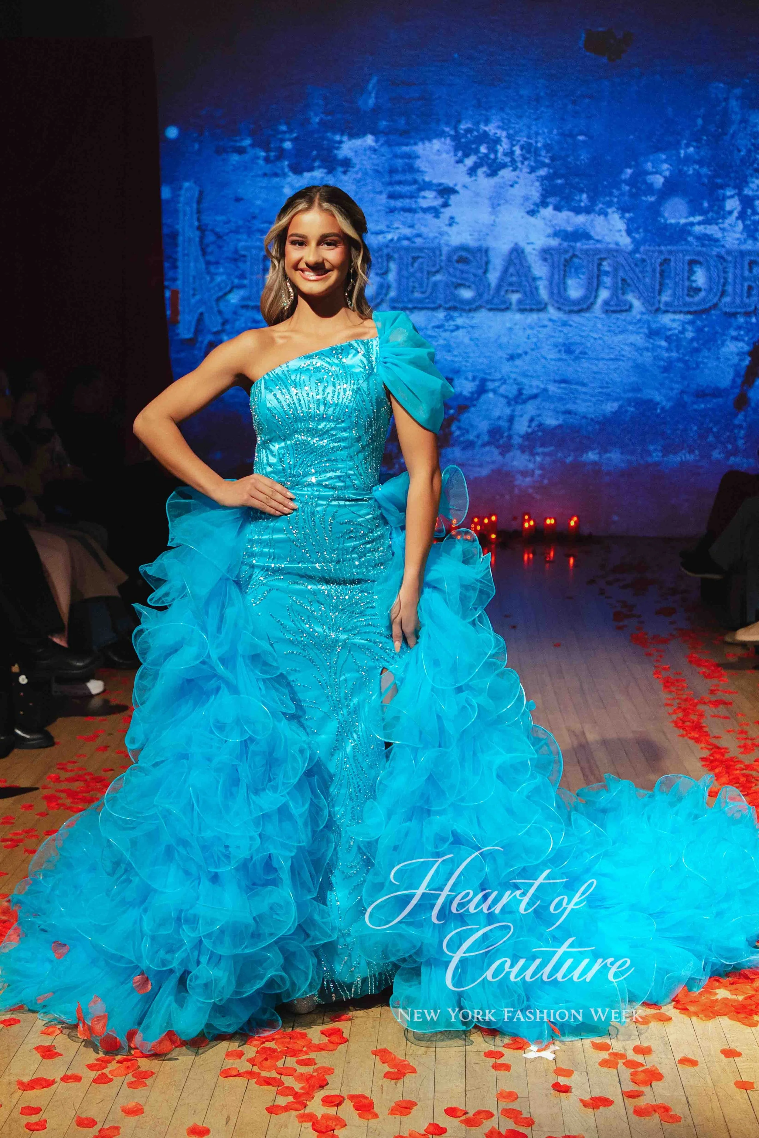 A model walks the runway for AlycesaundraL during Heart of Couture, February 14, 2026.