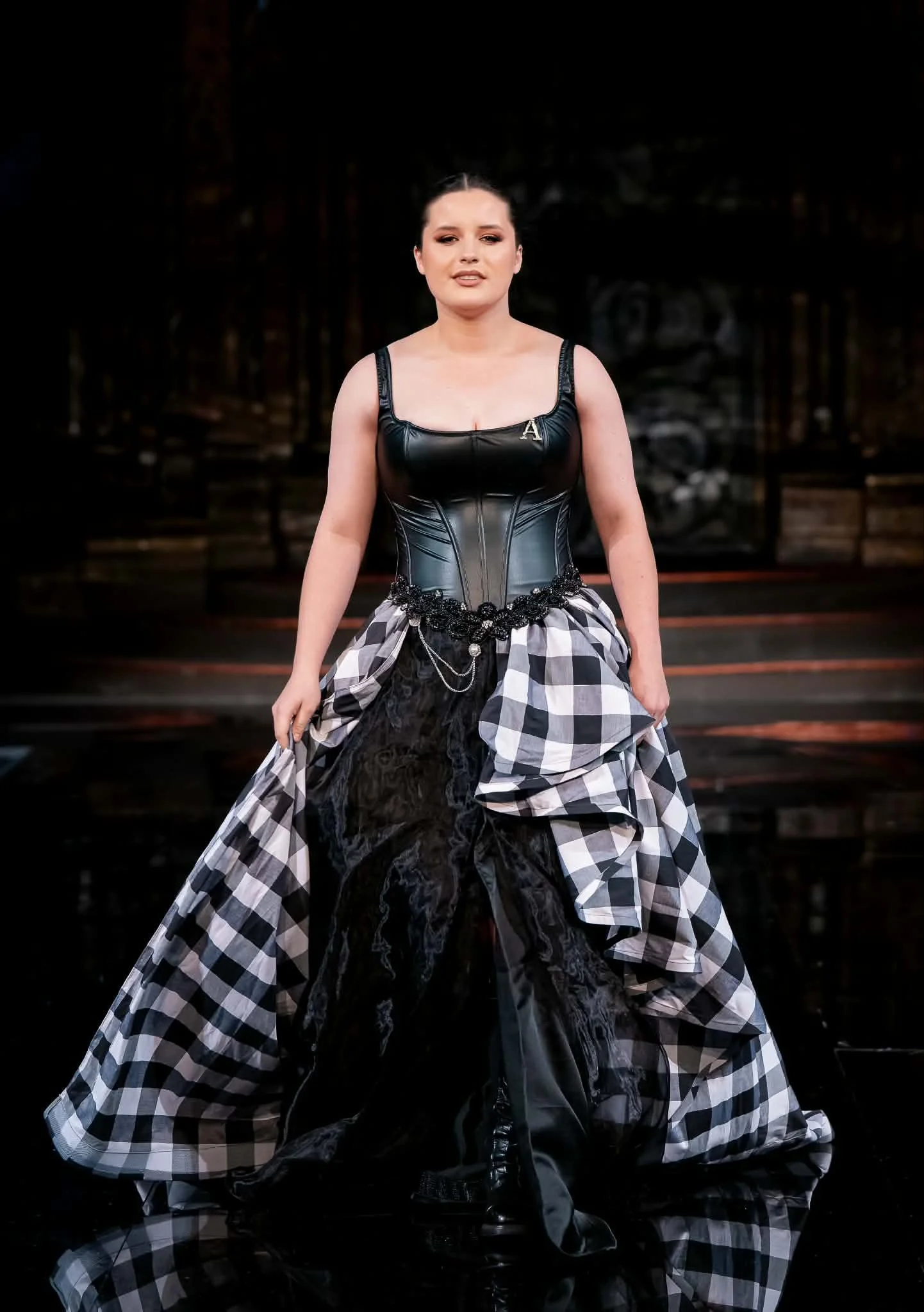 Alycesaundra Lyerly walks the runway for AlycesaundraL at Art Hearts Fashion, Angel Orensanz Foundation. February 15, 2026. 
