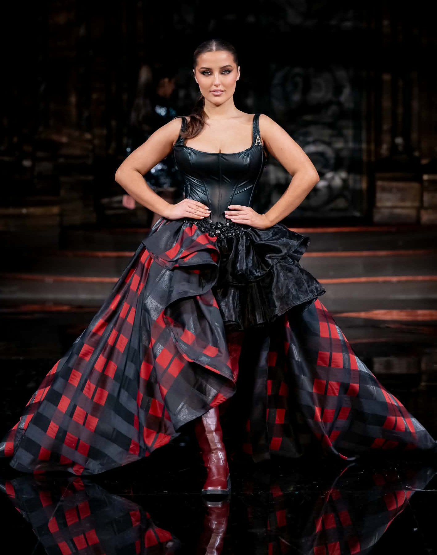 Giavanna Lyerly walks the runway for AlycesaundraL at Art Hearts Fashion, Angel Orensanz Foundation. February 15, 2026. 