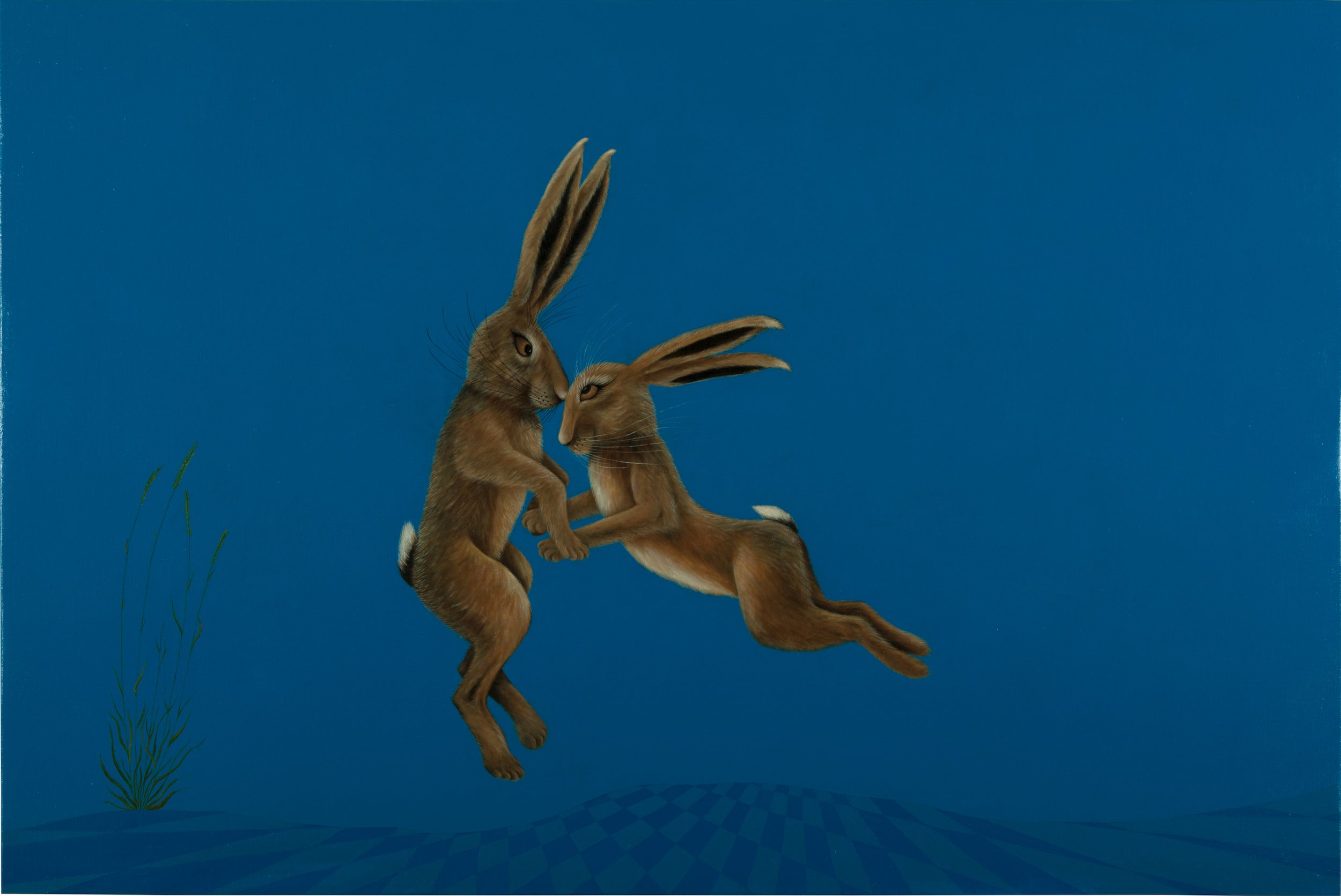 Rabbits in Blue | 36" x 48" | oil on linen
