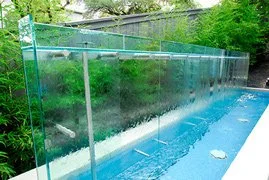 Kimber Modern Hotel Fountain; Austin, TX | 6' x 18' x 3 | glass, stainless steel, tile, lighting