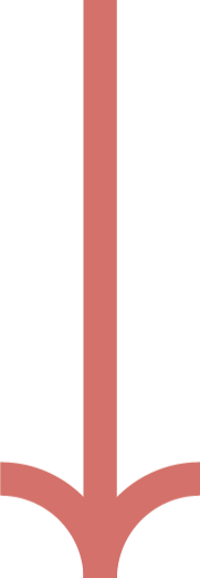 A peach-colored arrow pointing down