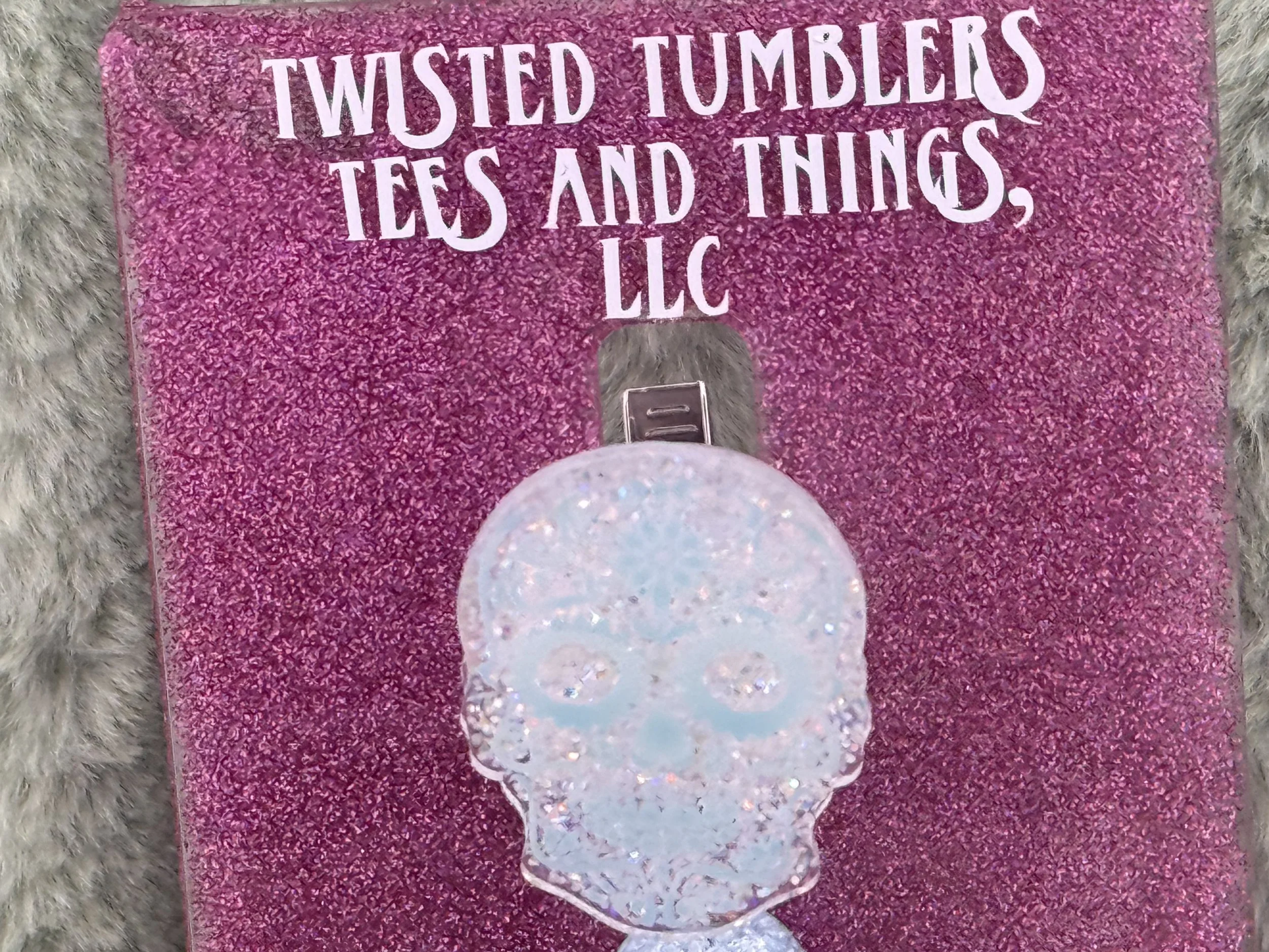 Blue and White Skull Acrylic