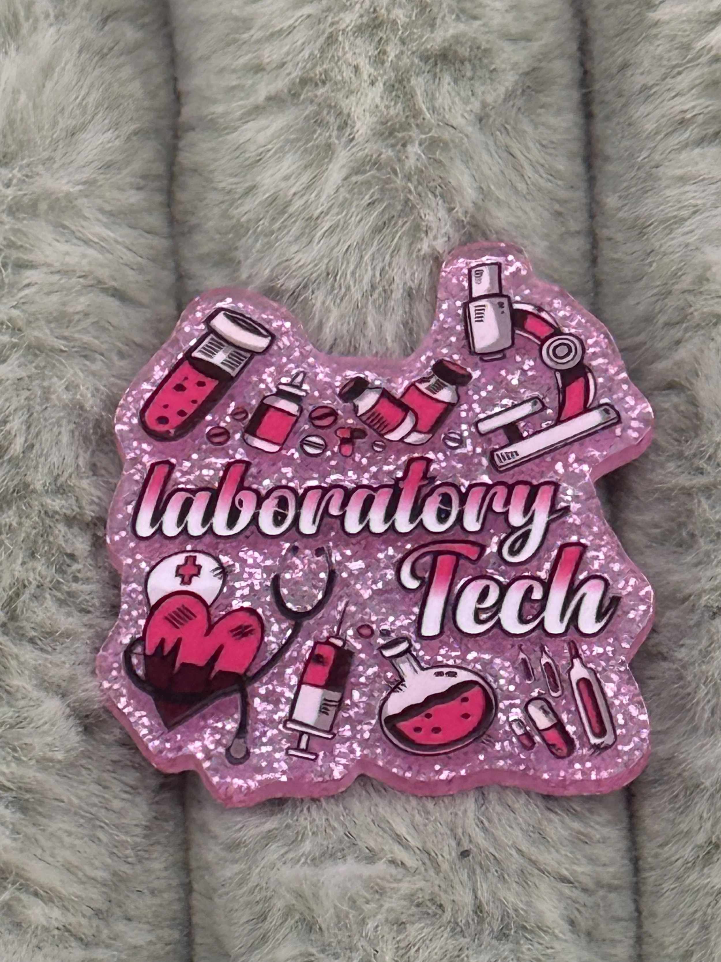 Pink Laboratory Tech Acrylic Topper