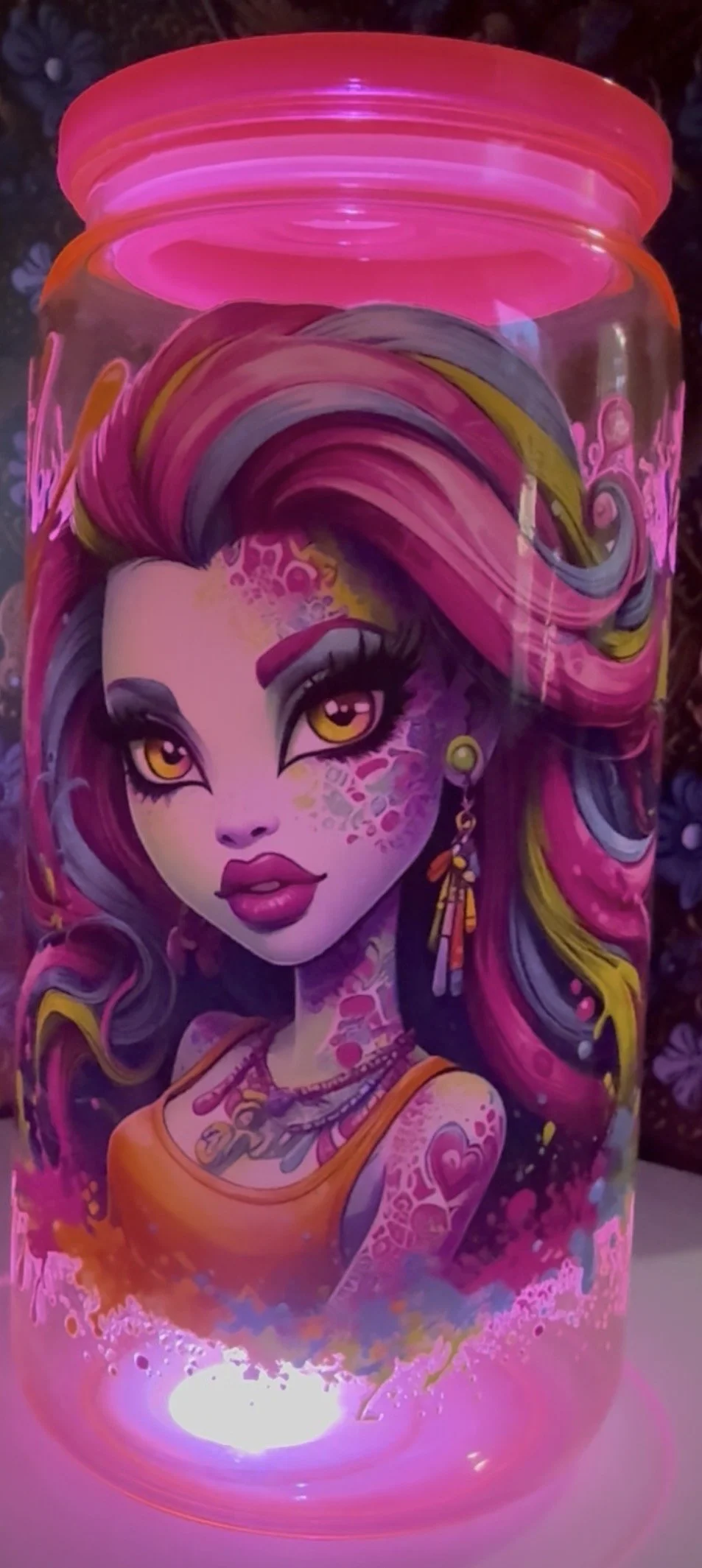 16oz Bright Pink Monster High Kids Tumbler