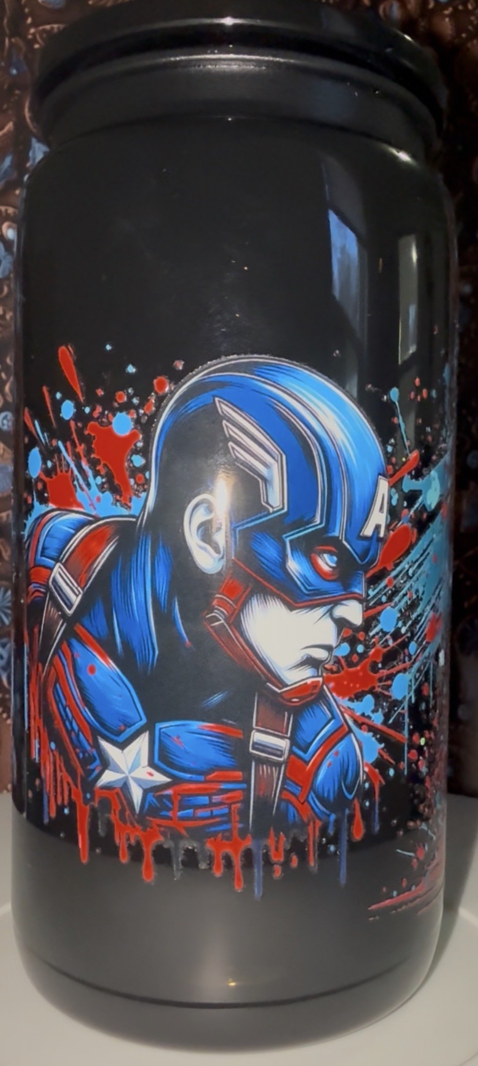 16oz Captain America Acrylic Kids Tumbler