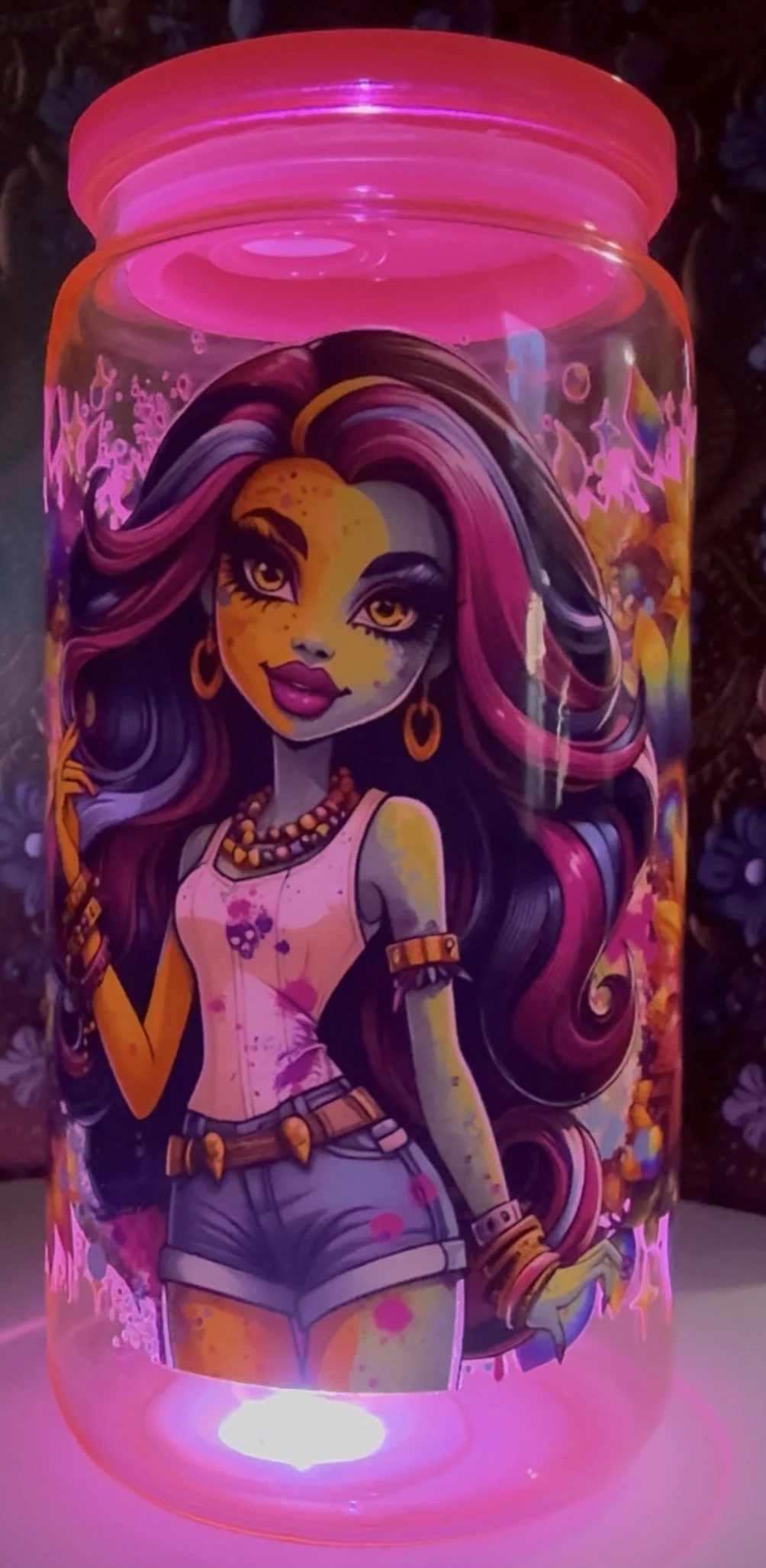 16oz Monster High Pink Kids Acrylic Tumbler