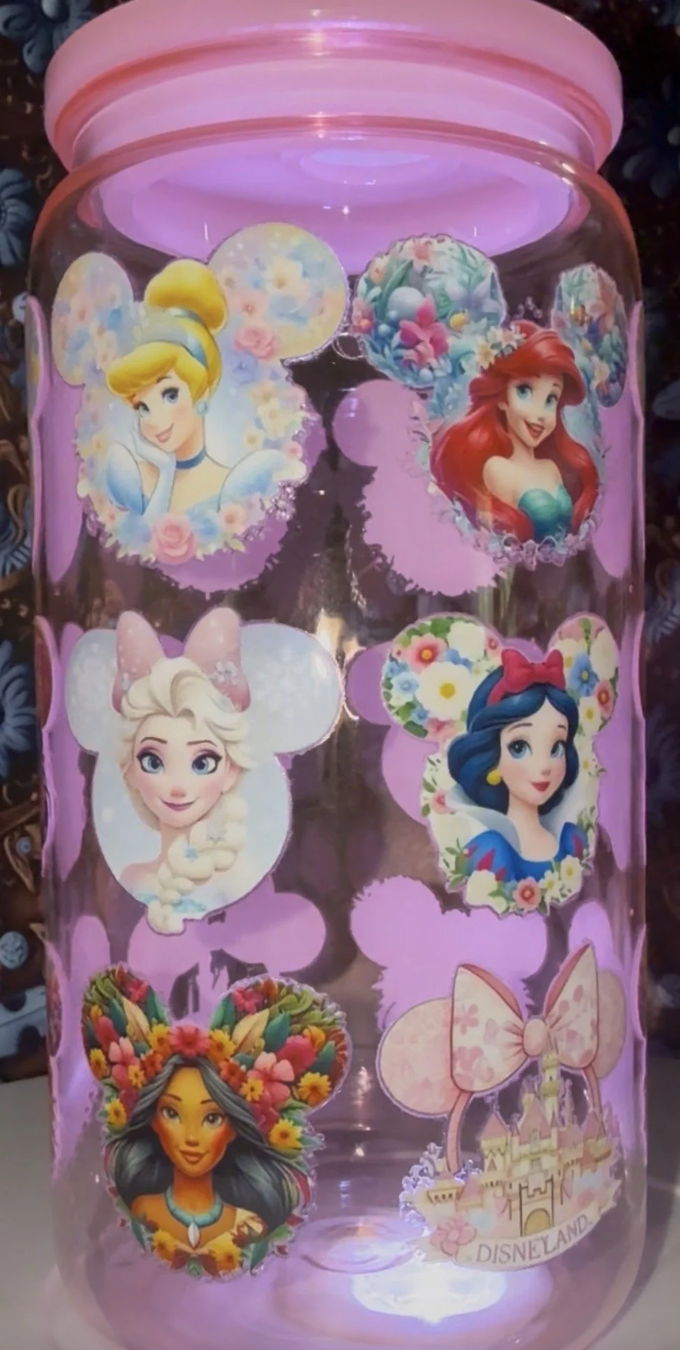 16oz Light Pink Princess Kids Acrylic Tumbler