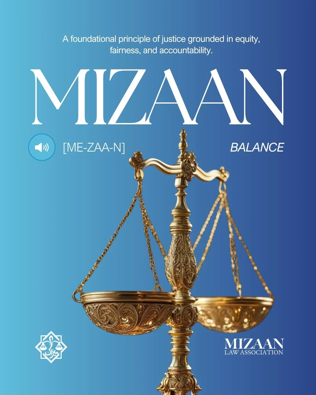 What is &lsquo;Mizaan&rsquo;? 
And why did we choose it? 🌙

Mizaan is a foundational principle of justice, grounded in equity, fairness, and accountability.

In Arabic and in the Qur&rsquo;an:

(أَوْفُوا۟ ٱلْمِكْيَالَ وَٱلْمِيزَانَ بِٱلْقِسْطِ)

&ld