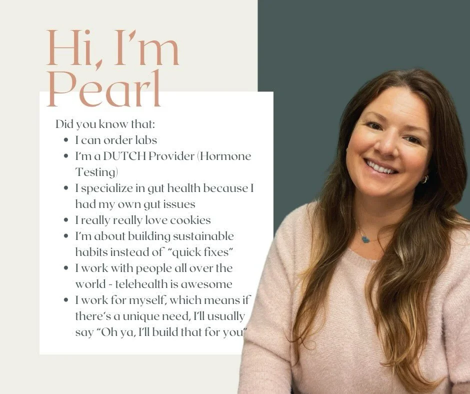 Why I Became a Nutritionist 🤍

I&rsquo;m Pearl &mdash; nutritionist, herbalist, habit-builder, and your biggest cheerleader.

Over the years, I watched people try every diet trend out there&hellip; only to end up frustrated and back at square one.

