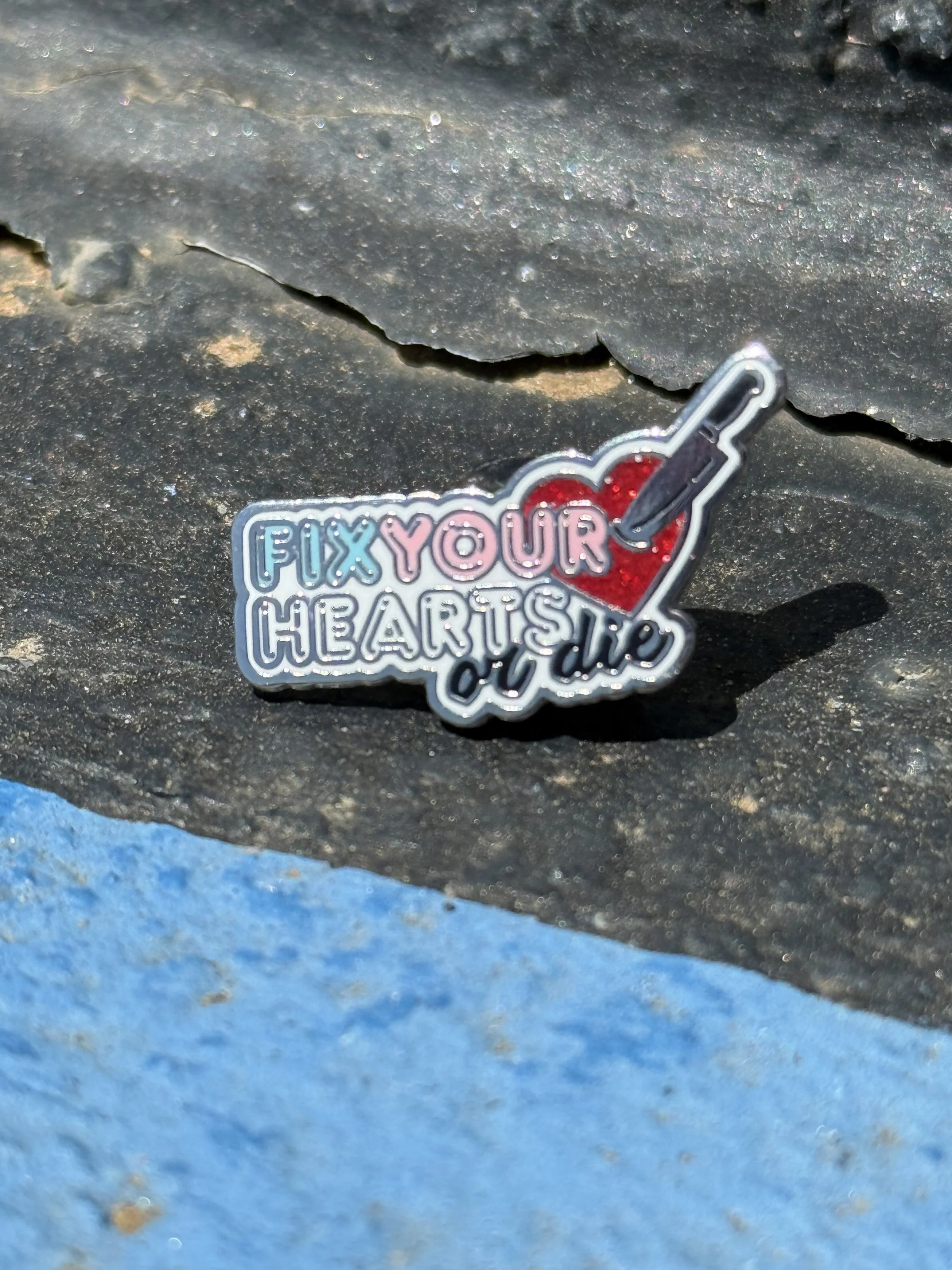 Fix Your Hearts hard enamel pin