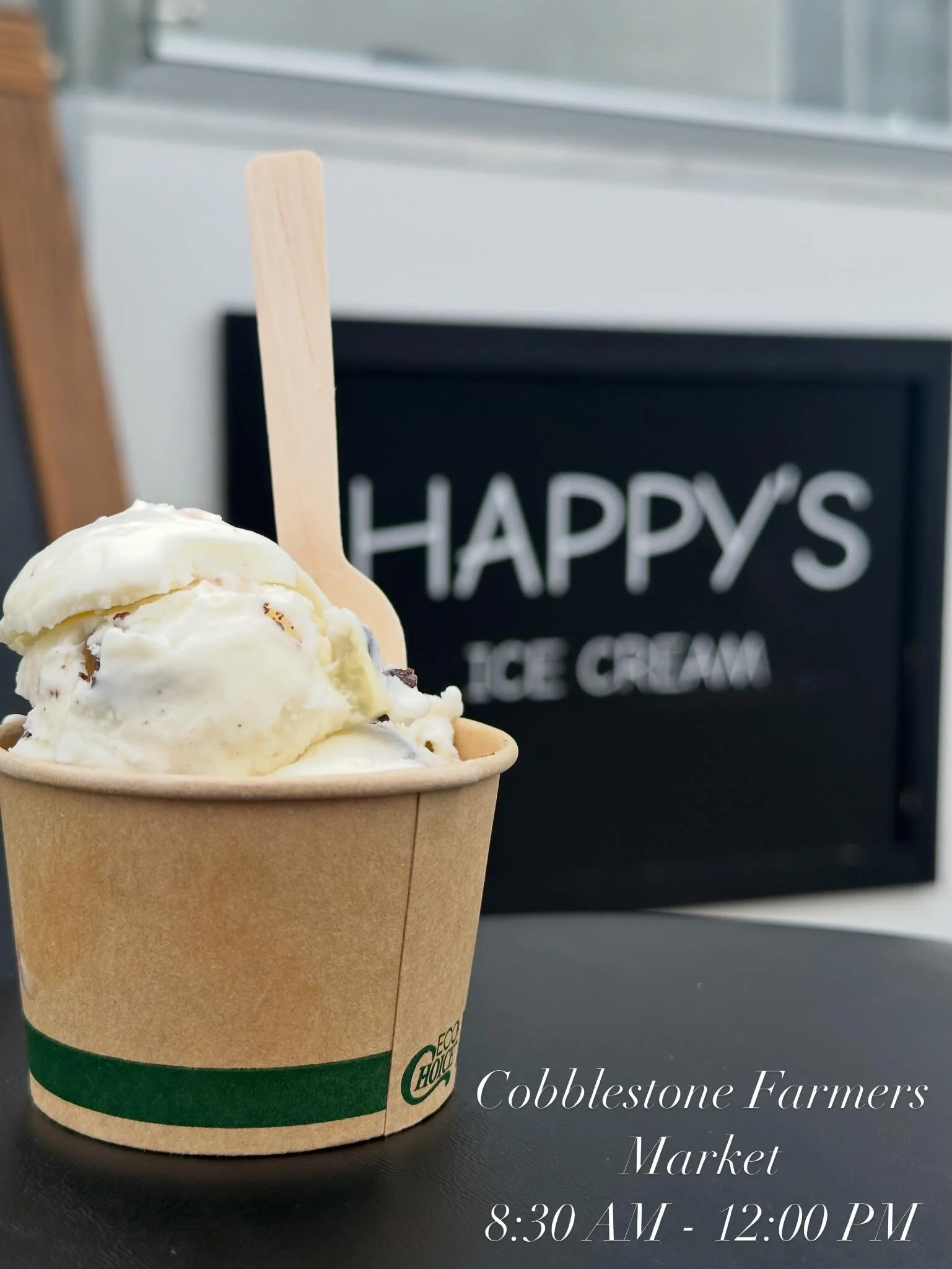 Never too cloudy for a cup of ice cream!!🍨 Come join us on our first market of the year until 12 PM!!
