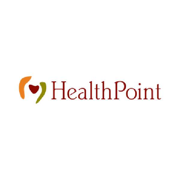 Logo with stylized shapes and the text 'HealthPoint' in red.