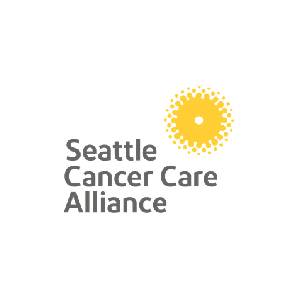 Logo of the Seattle Cancer Care Alliance with a yellow circular design