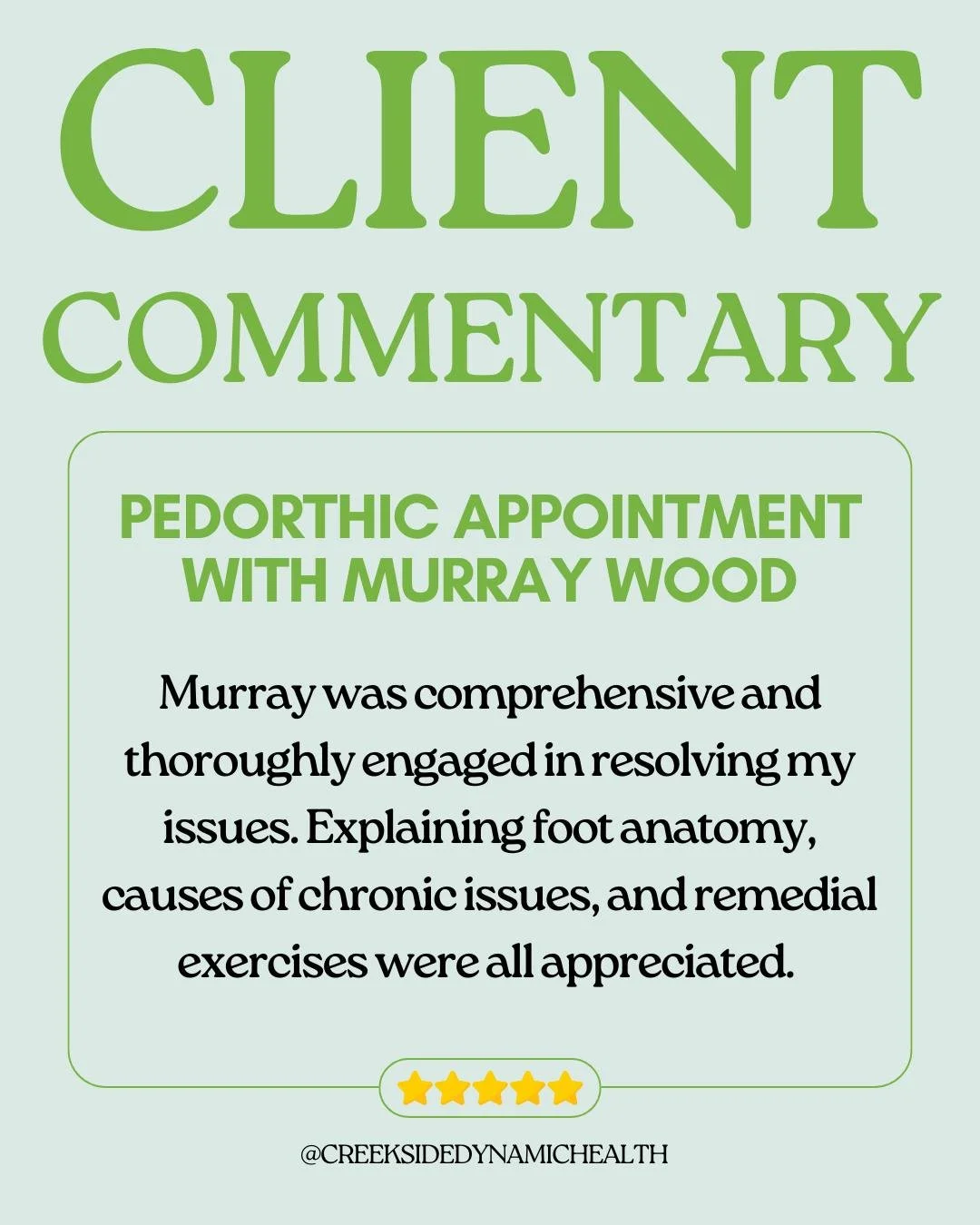Client Commentary 💚👣