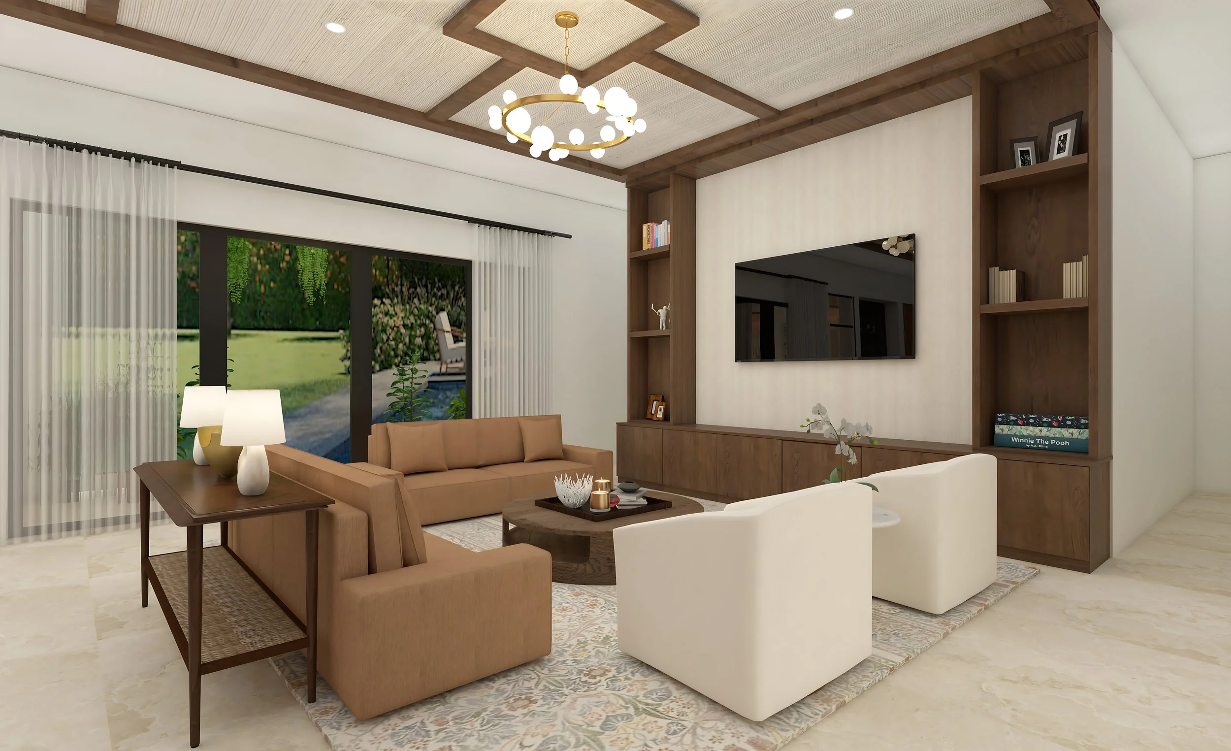 hd rendering of luxury living room concept