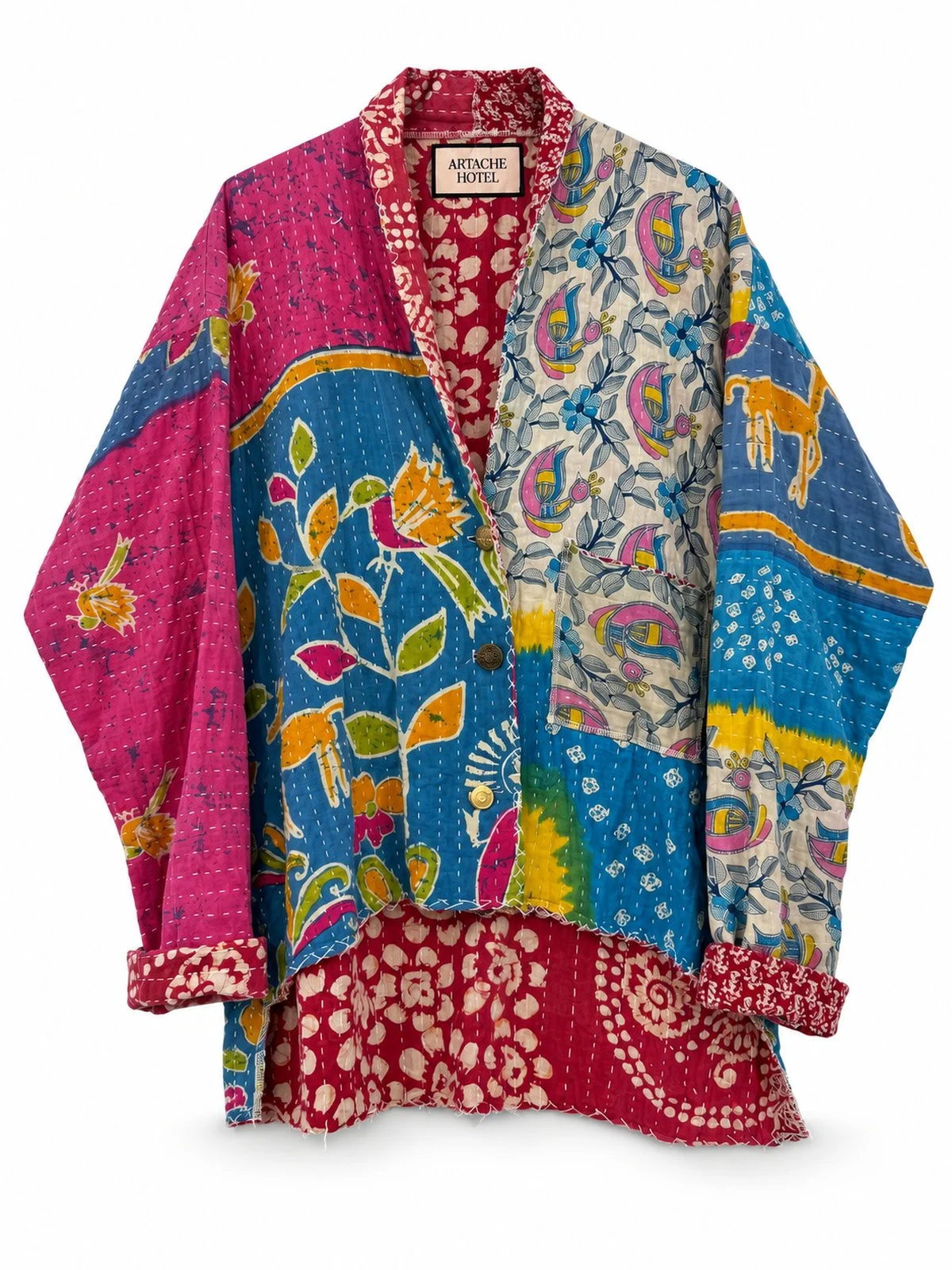 Island Dancer & Ruby Floral Reversible Long Jacket