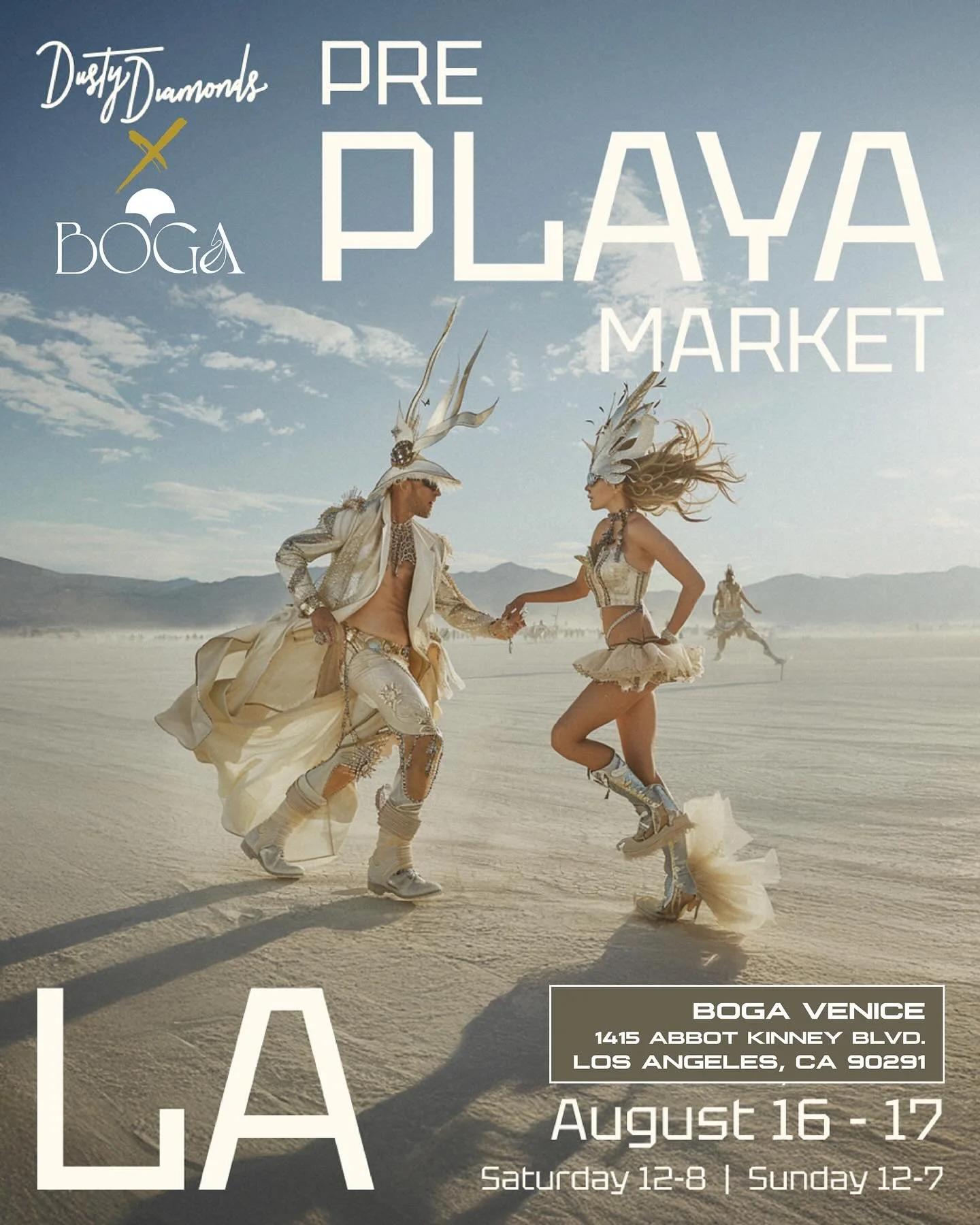 It&rsquo;s that time of the year! Prepare for the playa! This years @burningman man sale will be held this weekend @boga.venice on Abbot Kinney! &hellip;The pre-party will be held on Friday, August 15th starting at 4pm DJs will be there to curate the