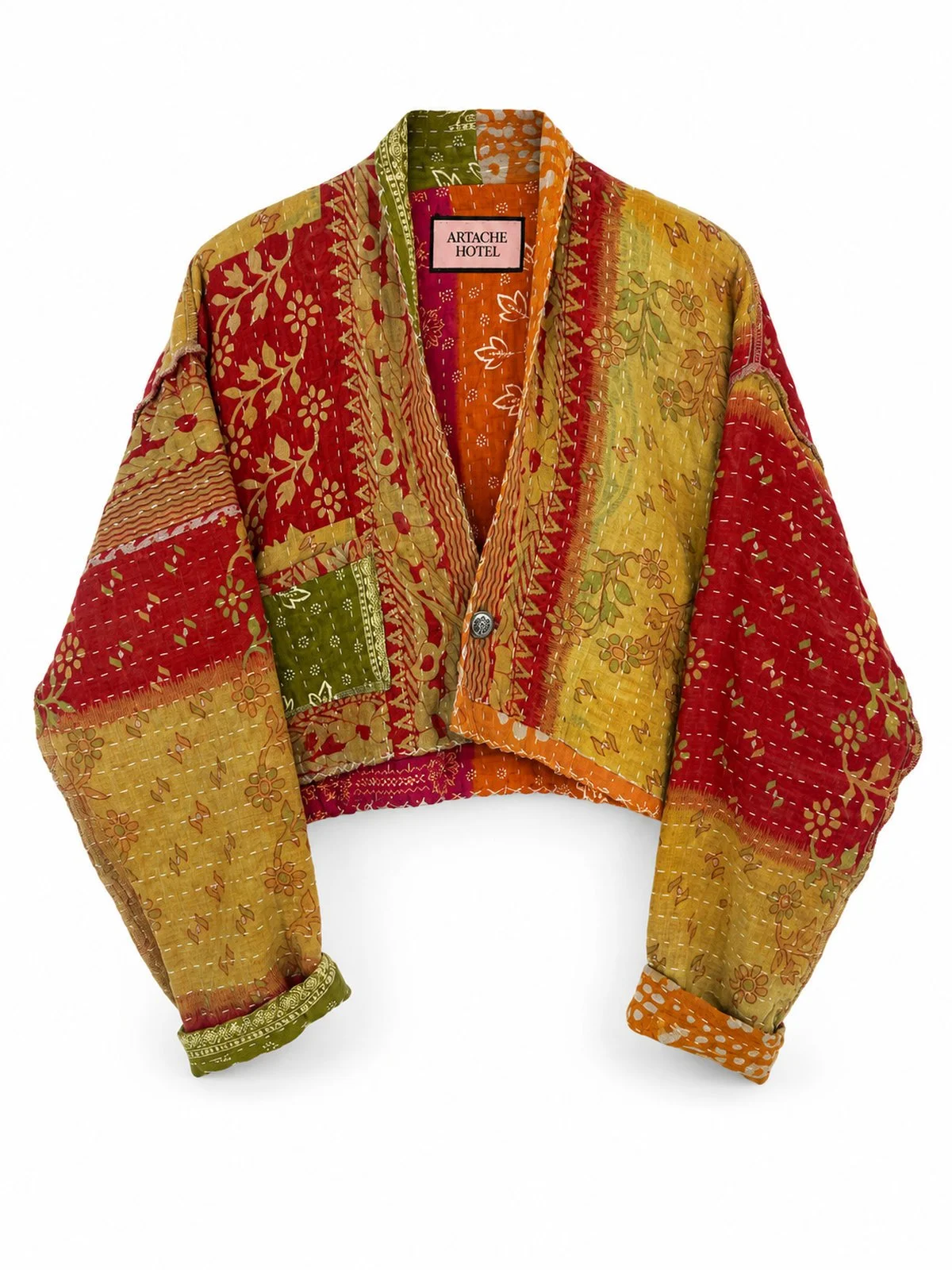 Mustard Vine & Olive Mandala Short Riding Jacket