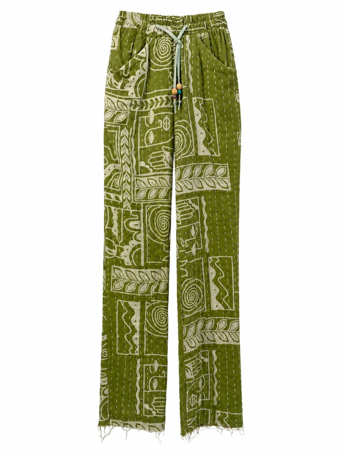 High Waisted Straight Leg Drawstring Pant 003