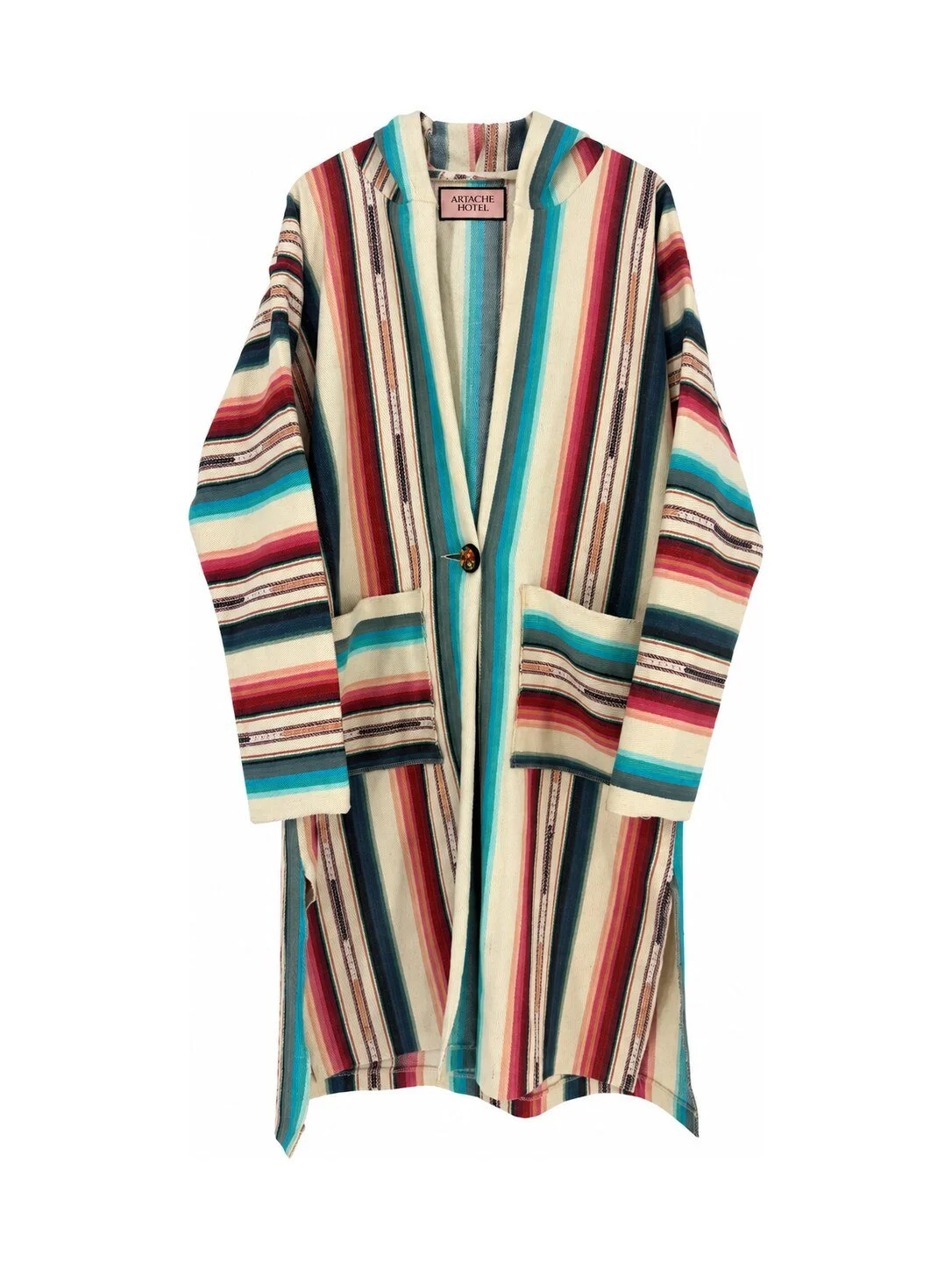 Blue Cream Baja Hooded Duster