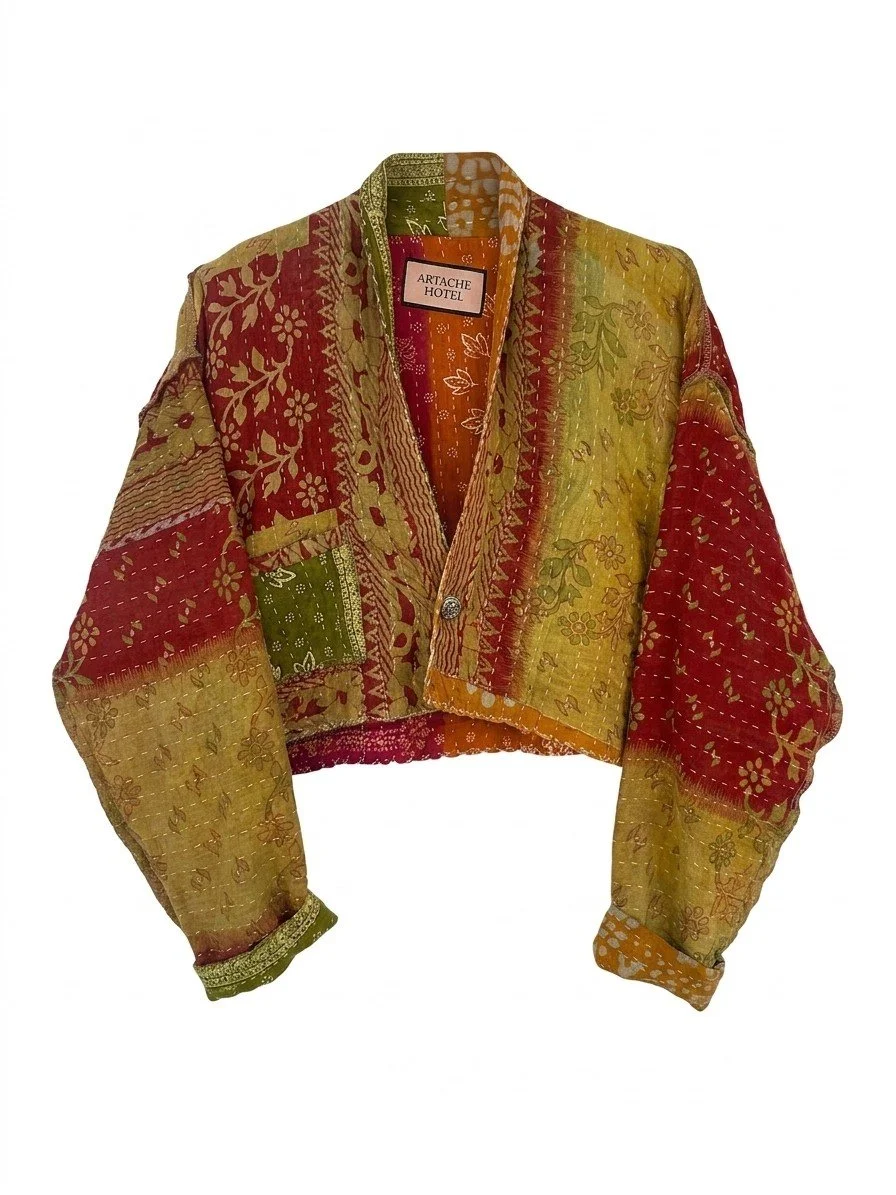 Mustard Vine & Olive Mandala Short Riding Jacket