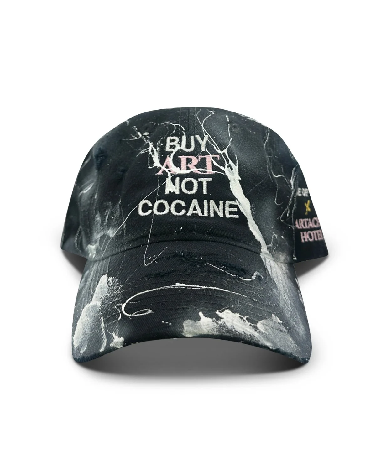 Buy Art Black Distressed Hand-Painted Dad Hat